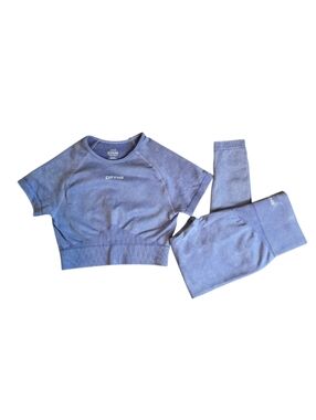 DFYNE Set Valkyrie Acid Wash Crop Top + Leggings Both XS